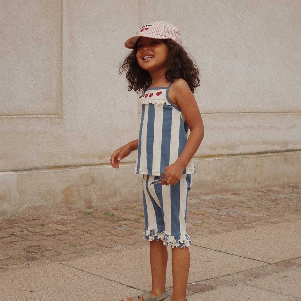 2024 KS Kids Summer Clothes Set Girls Floral Mesh Dress Sling Tops Baby Cute Glitter T-Shirt Shorts Children Tee T Shirt Suit X250224