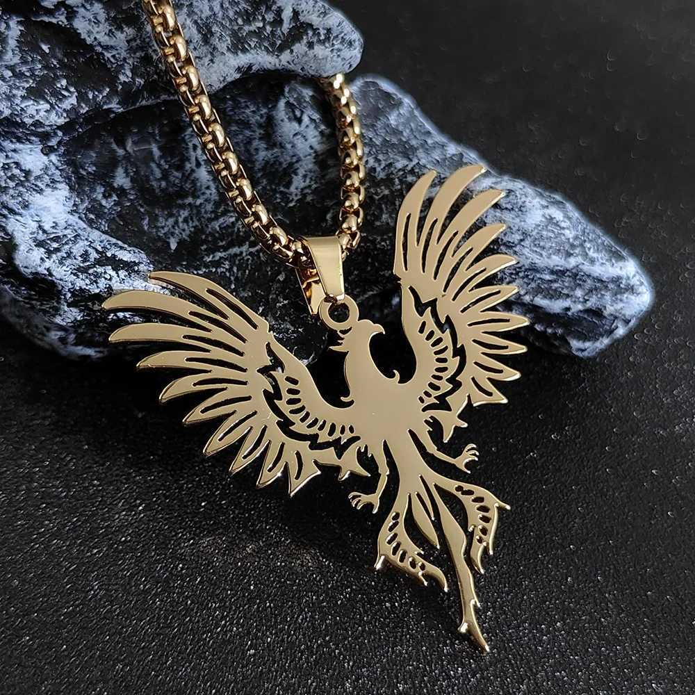 Trendy Phoenix Pendant Necklace for Wen Girls Stainless Steel Gold Color Neck Chain Choker Lucky Bird Jewelry Gift X250224