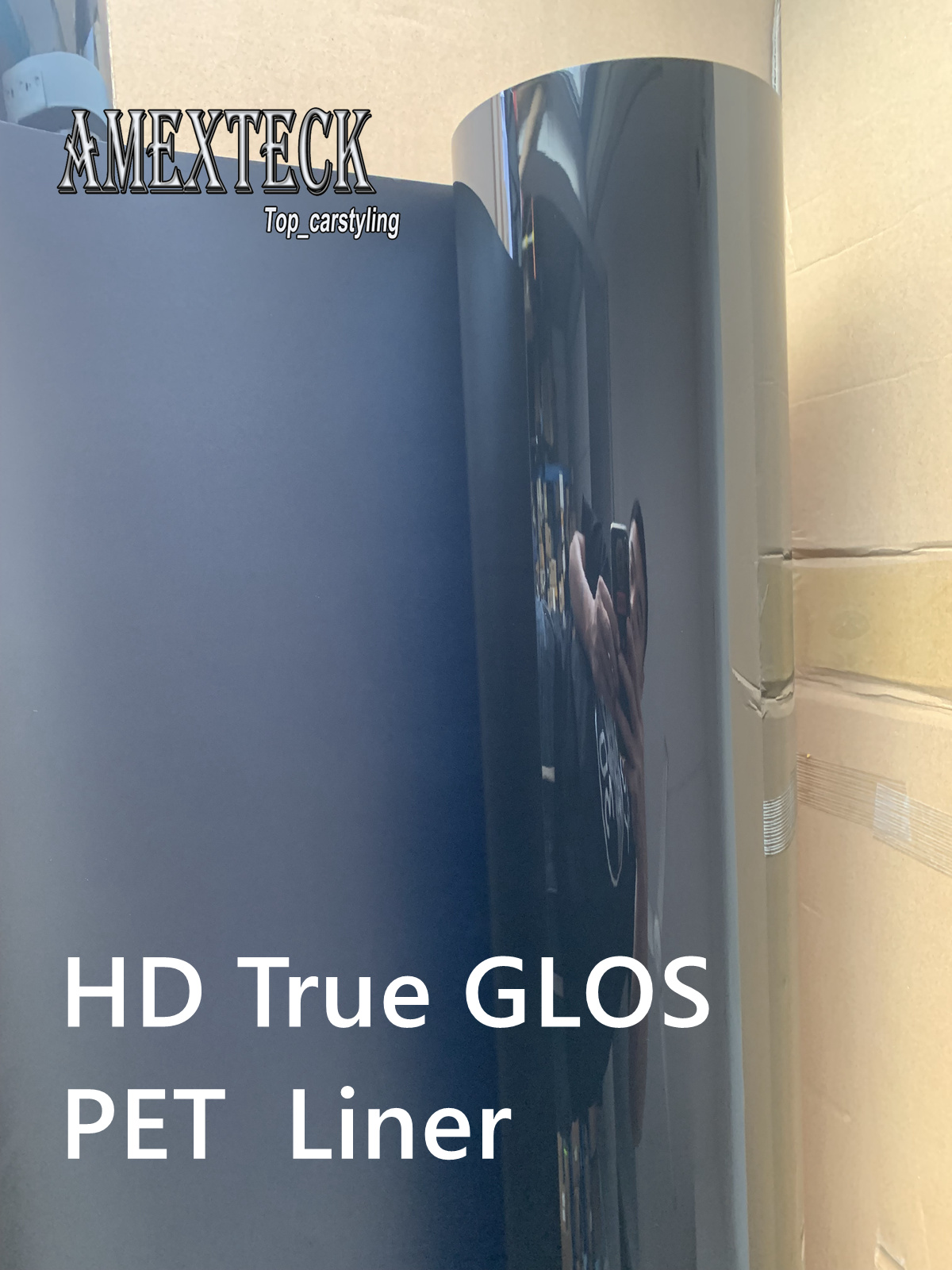 Premium HD Self Healing Gloss Black Shiny Vinyl Wrap Sticker Whole Car Wrapping Covering Film With Air Release Initial Low Tack Glue Self Adhesive Foi