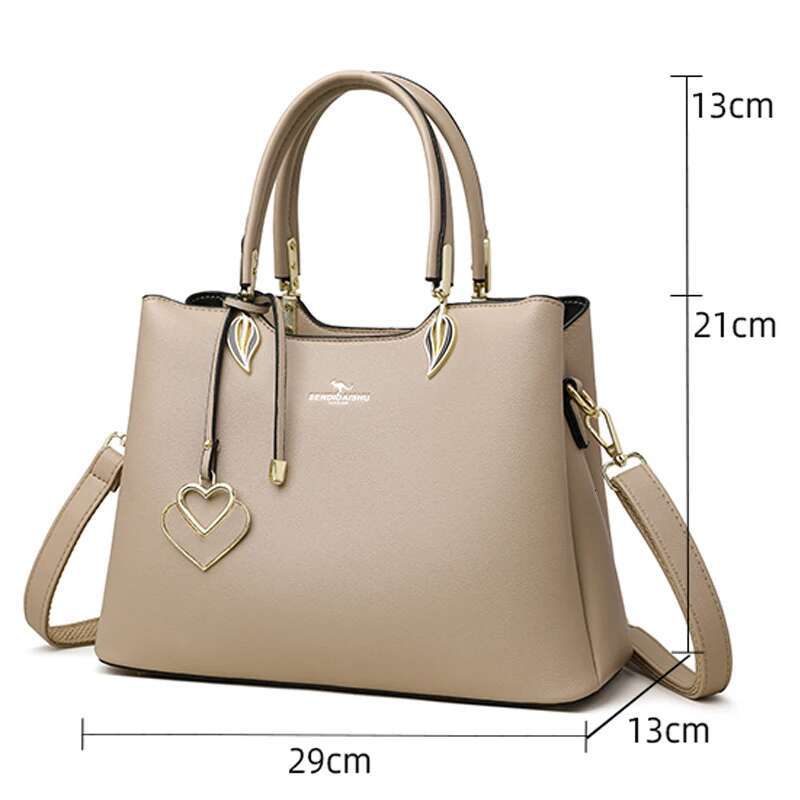 3 Layers Leather Designer Handbags High Quality Casual Tote Bags For Women Shoulder Bag Sac A Main