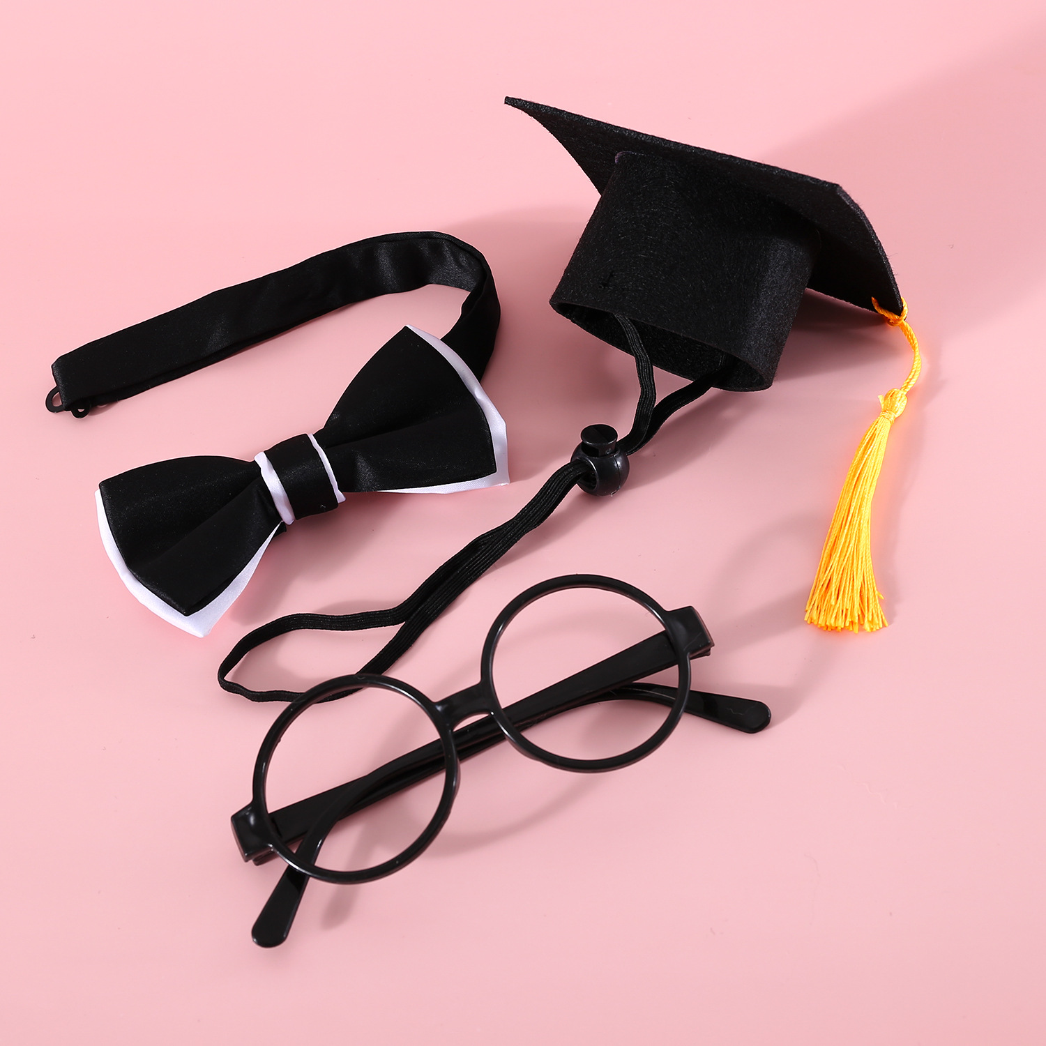 Pet Photography PhD Hat Graduation Season Set Cat Dog Glasses Tie Gentleman Party Dress up Props Felt