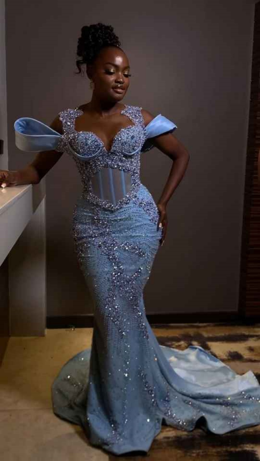 Saudi Arabia Mermaid Prom Dresses Off Shoulder Beads Special Occasion Dress Sexy Engagement Evening Gowns Customized