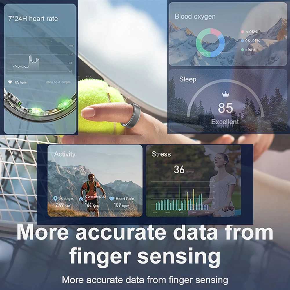 2024 Smart Ring Mens R03 R02 Heart Rate Health Monitor Smart Ring IP68 Waterproof Womens Smart Ring Sport Edition Android iOS W250225