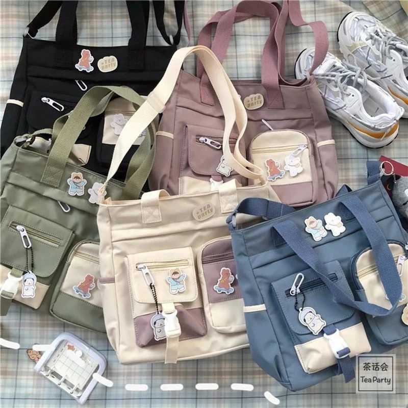 New high-capacity canvas bag for Japanese student class shoulder bag Ins Versatile Campus Messenger bag in 2025 Z250225