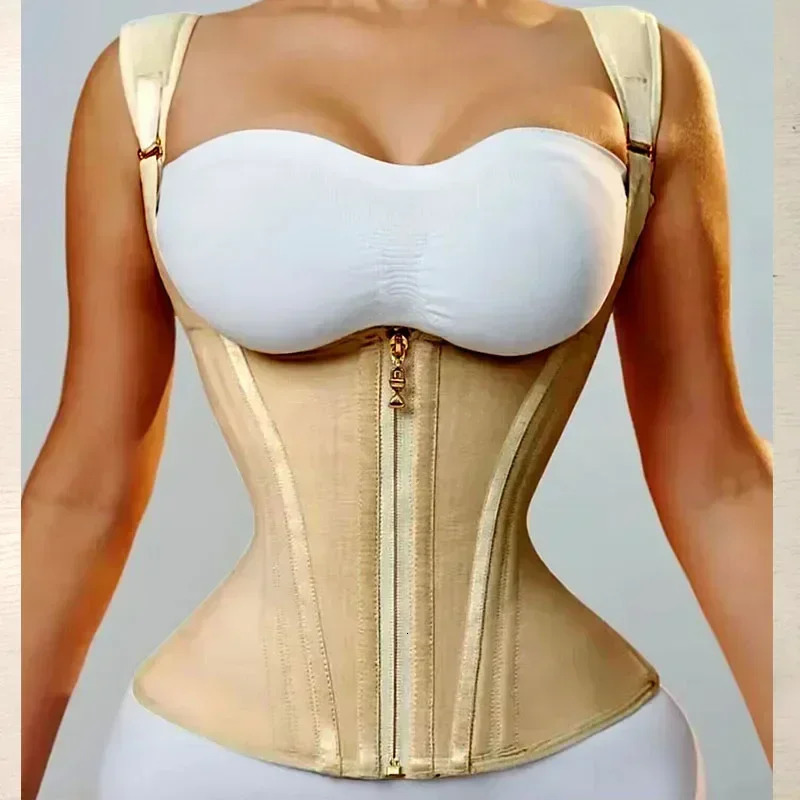 Body Shapewear Double Compression Waist Trainer Corset Adjustable Zipper and Hook-eyes Flat Belly Body Shaper 250224