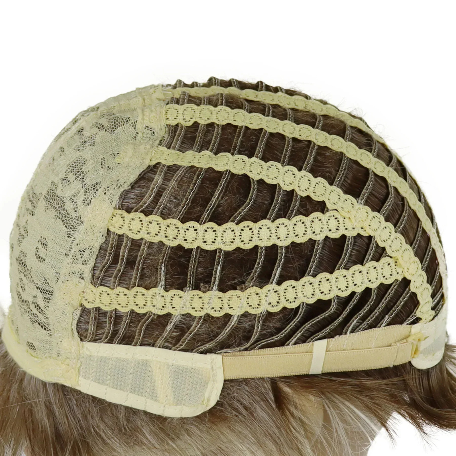 Synthetic Ombre Blonde To Brown Layered Wig with Bangs for Men Short Straight Hair Heat Resistant Natural Daily Party Man Wig 250224