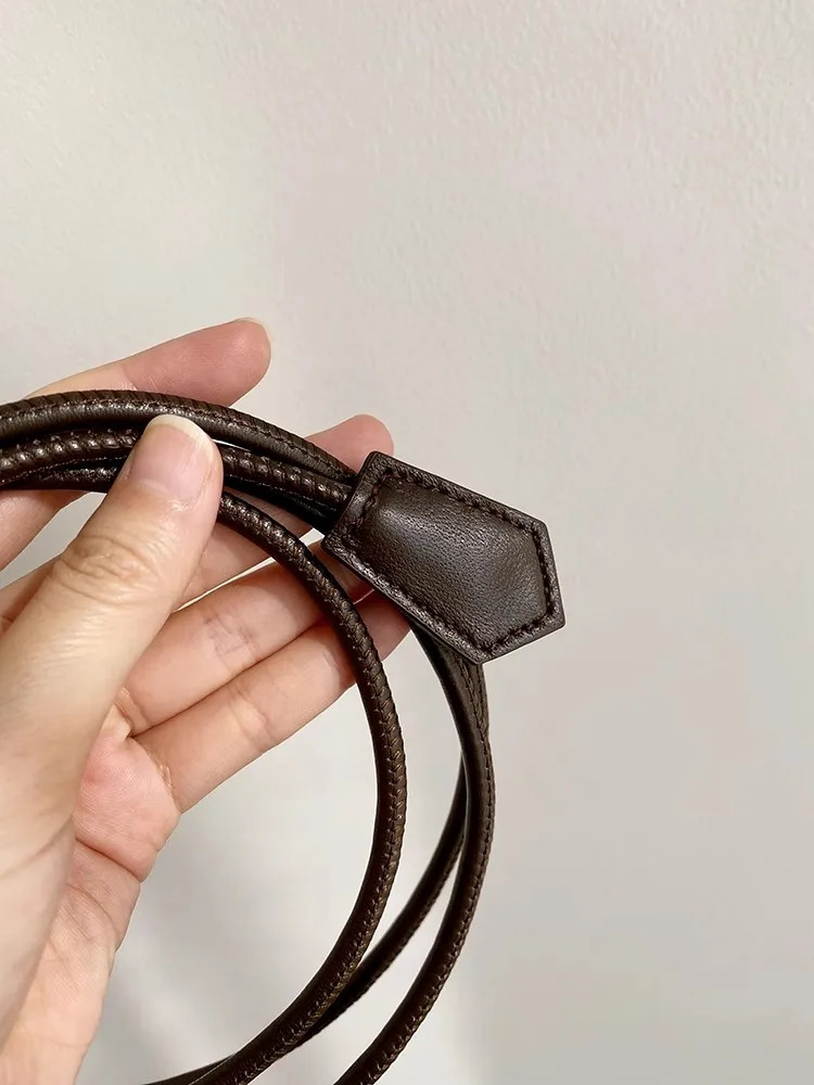 Fashion Sheepskin Genuine Leather rope belt Women Retro knotted waist pant adjust dresses accessories women belt rope 250221