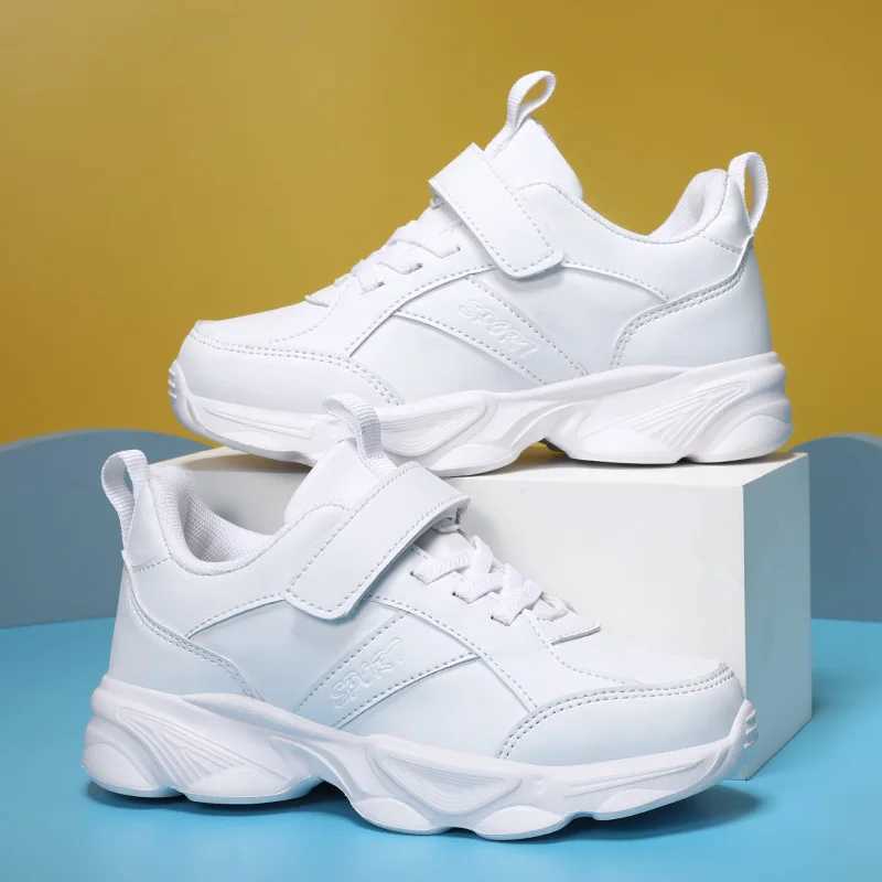 Children Shoes Kids Casual Sneakers Black Pu Leather Sports Shoes for Boy Girls White Shoes School Running Tennis Sneaker W250225
