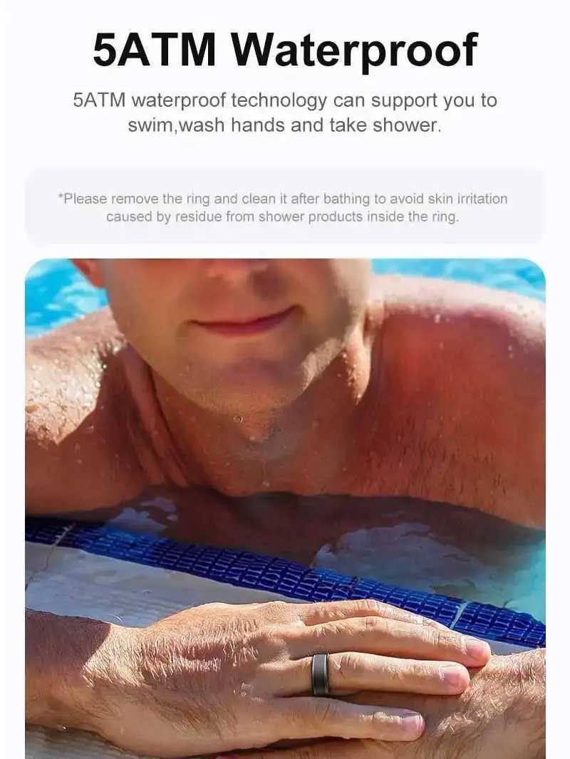 R03 Smart Ring Men Health Heart Rate Sleep Monitor 5ATM Waterproof Multi Sports Modes Fitness Tracker Smart Ring W250225