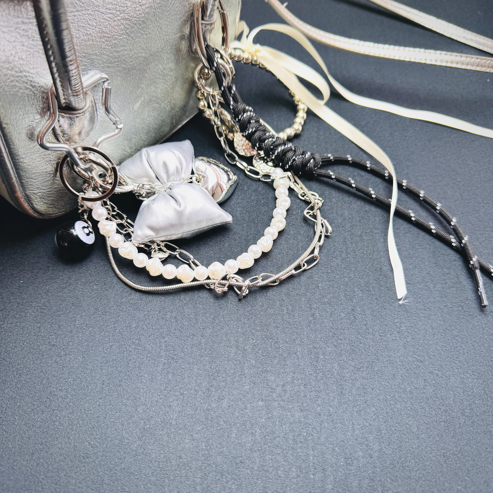 Fashionable handmade bag pendant diverse punk bag decoration keychain 250224