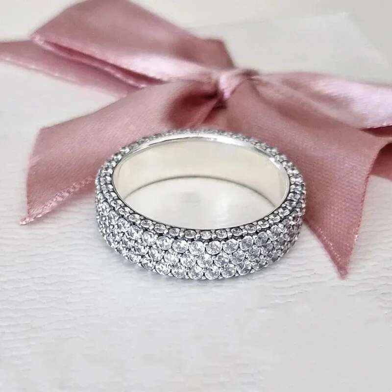 925 Sparking Gold Moon And Star Ring Set For Eternity Pave Round Rings Vintage Bands Womens Jewelry Gifts