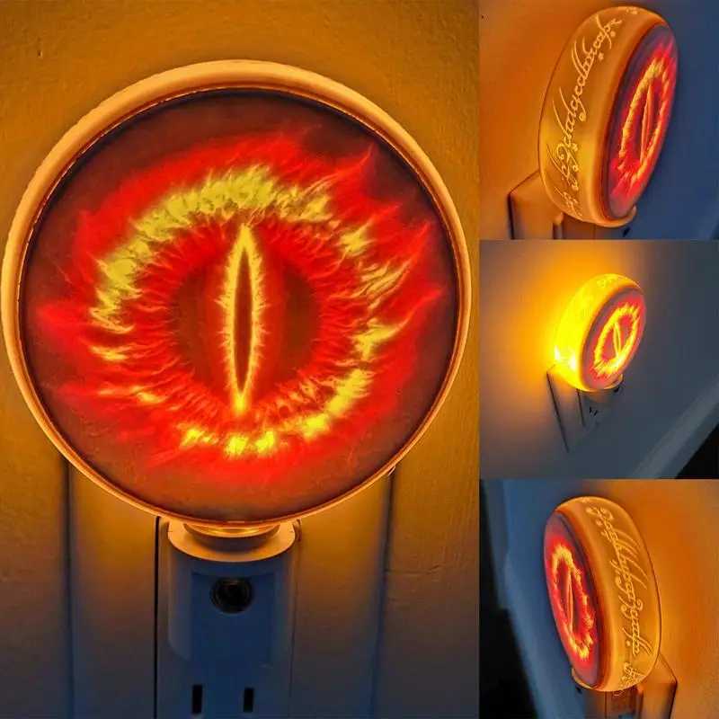 Creative Eye of Sauron LED Plug-in Lithophane Night Light Lamp Non-glaring Bedroom Night Light Warm Night Light for Home Decor Z250225