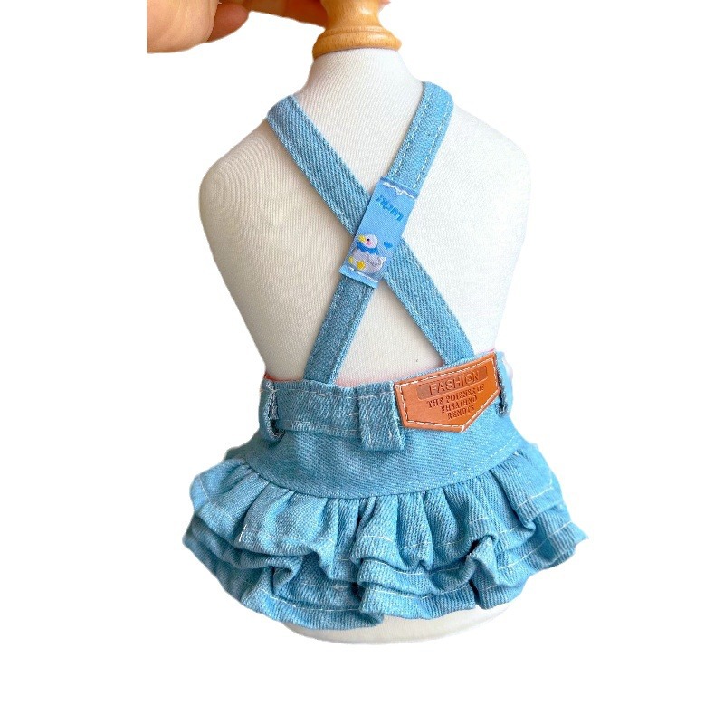 Designer Dog Jean Dress Fancy Pet Apparel Spring Summer Four Season Small Dogs Clothes