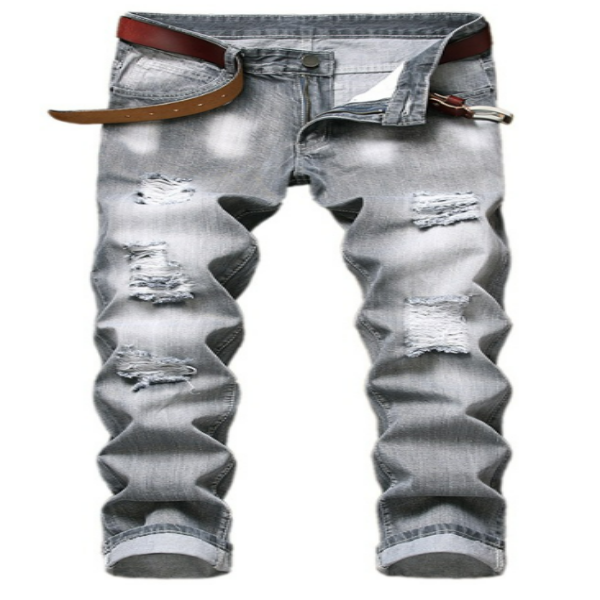 Trendy North American Inspired Men's Jeans - Versatile Straight-Leg Slim Fit Design Ideal Year-Round
