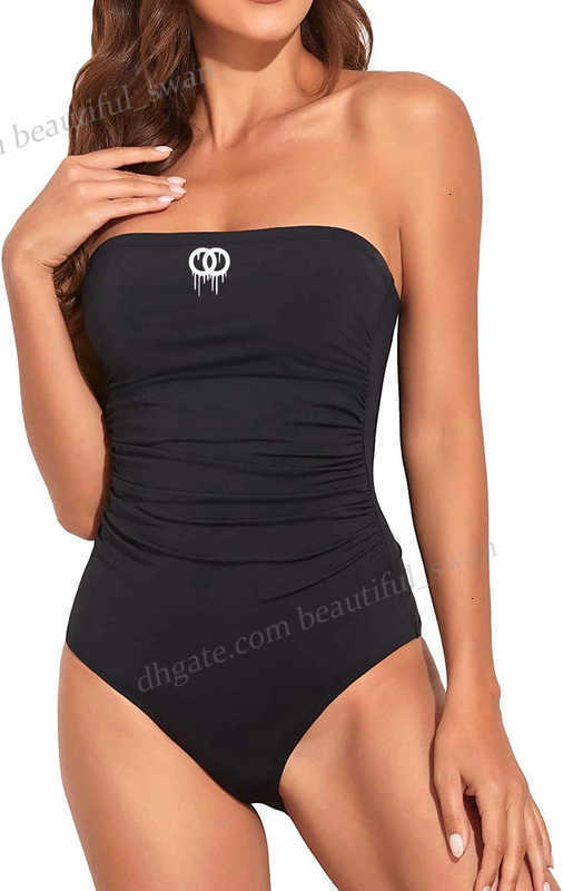 Luxury designer Women's Swimwear summer Women BIkini Tummy Control One Piece Swimsuits Strapless Bandeau Bathing Suits Slimming Halter Swimwear