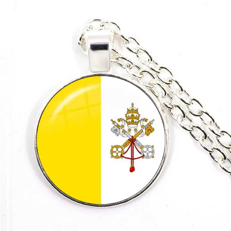 Hungary Uruguay Mexico Rania Croatia Vatican Panama Vietnam National Flag 25mm Cabochon Pendant Necklace Jewelry X250224