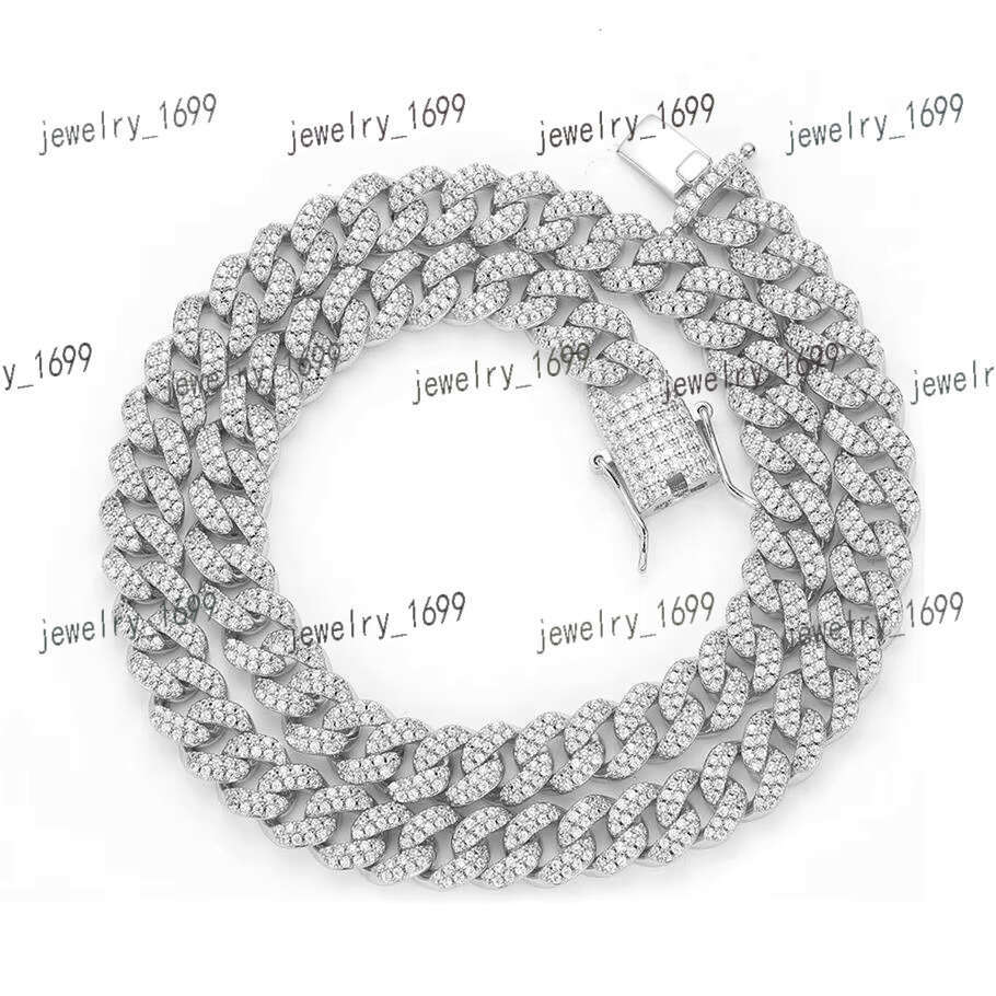 Hip Hop Wholesale Jewelry 9mm Iced Out Zircon 14k Gold Plating Sterg Sier Cuban k Chain Necklace