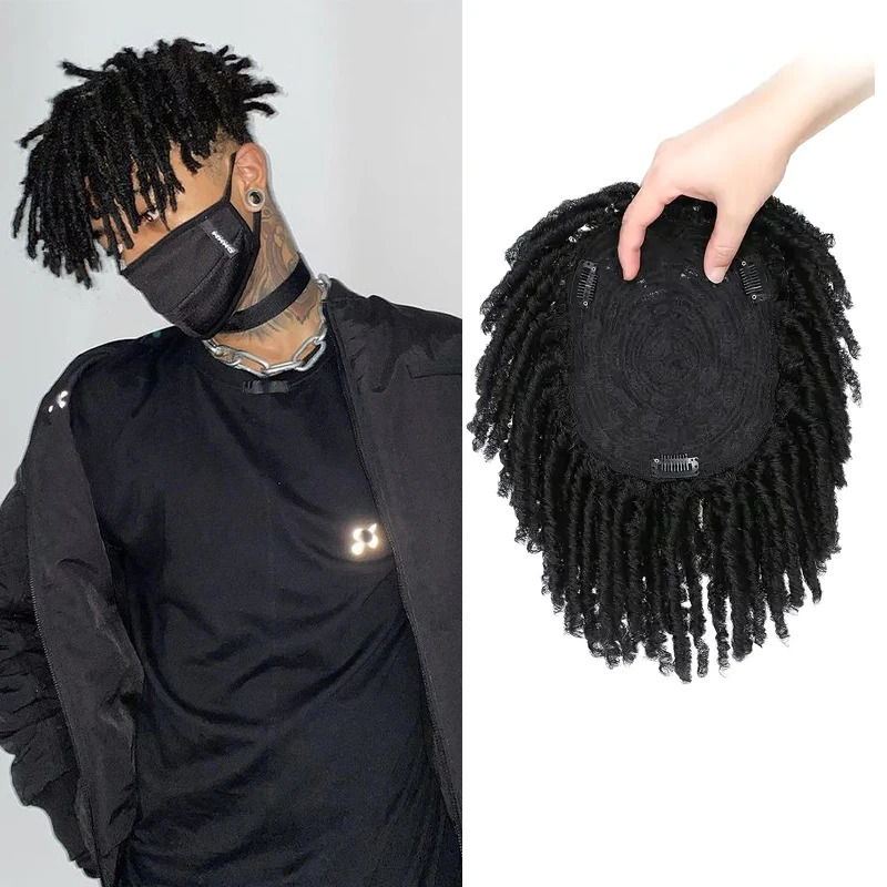 Short Crochet Wigs Synthetic Clips in Hair Toupee Afro Synthetic Braided Half Wig Dreadlock Hairpieces For Men Women 250224