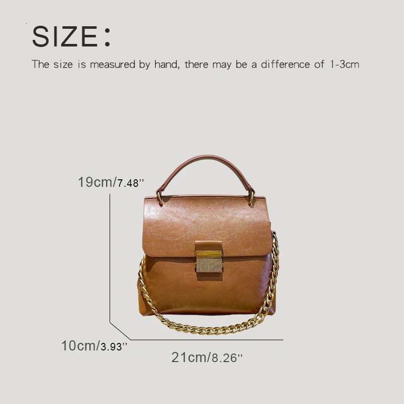 England Style Bags For Women Designer Handbags Purses 2024 New In PU Oil Wax Leather Vintage Chain Sequined Lock Shoulder