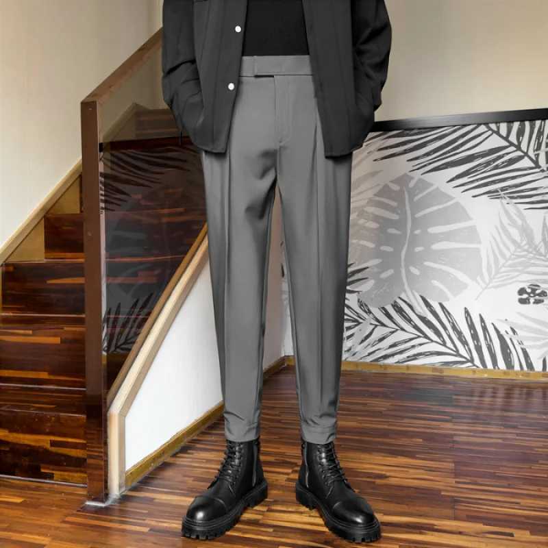 2024 New Mens Summer Loose Foot Fashion Trend Casual Small Foot Business Casual Pants W250225