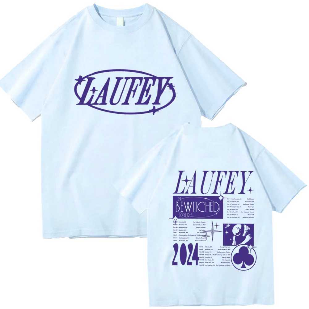 Laufey Tour 2024 T-shirt Men Women Harajuku O-neck Summer Casual Shirt X250224
