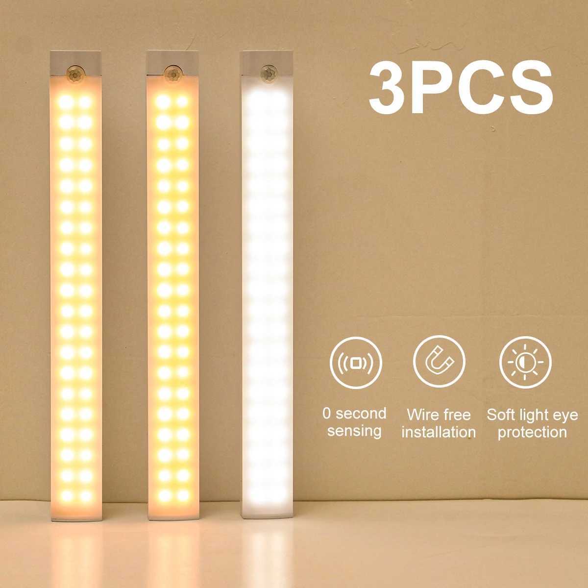 Motion Sensor Light Wireless LED Night Light Bedroom Night Lamp Room Decor Kitchen Closet Light Detector Cabinet Staircase Lamp Z250225