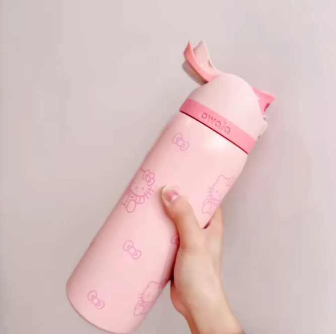 OWALA 24oz 32oz stainless steel sports water bottle drinking tumbler Designer outdoor camping cup vacuum travel mugs Cat Bow Design 0225