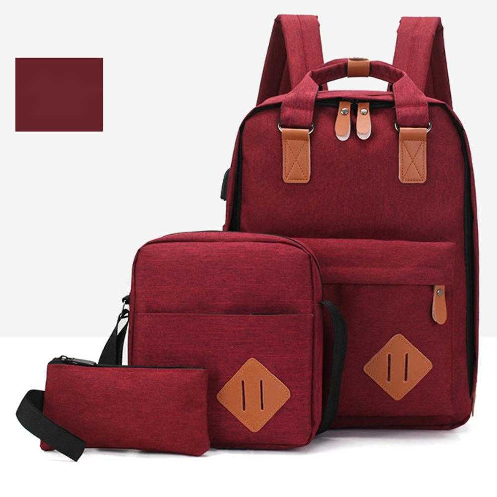 Computer Backpack Mens Business Minimalist Junior High School Three Piece Set Backpack New Backpack Large Capacity Day Backpack Travel Bag 241225