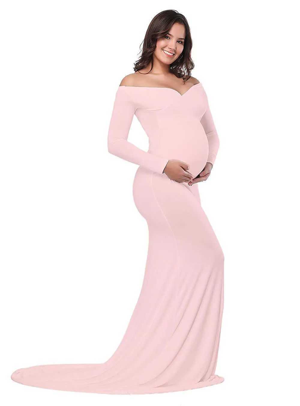 Sexy Maternity Dresses Womens Pregnant Sexy Photography Props Off Shoulders Nursing Long Dress maternity dresses for photo shoot X250224