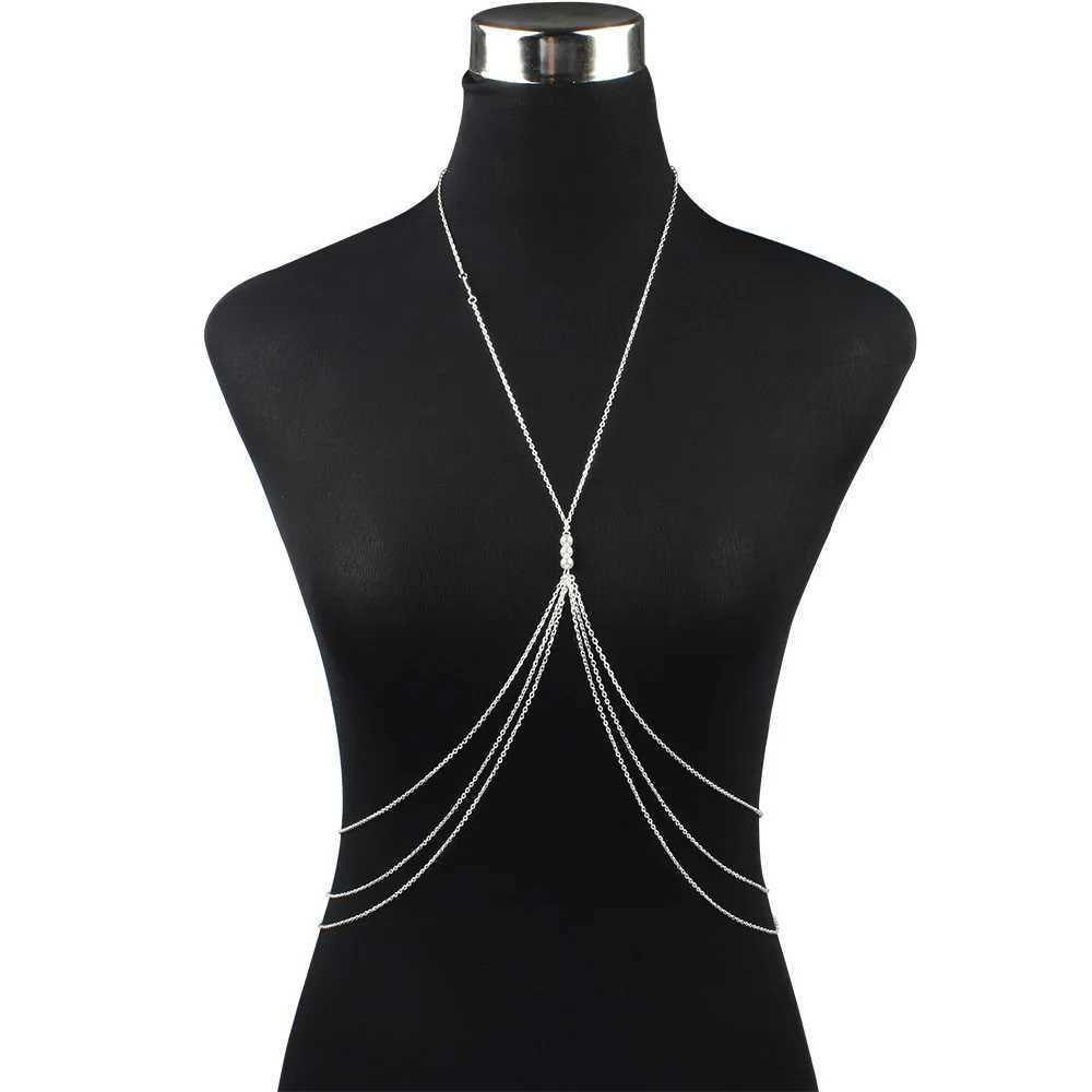 New Women Multi-layer Alloy Ectroplating Body Chain Fashion ic All-in-one Chain Body Chain BD7019XJ250224