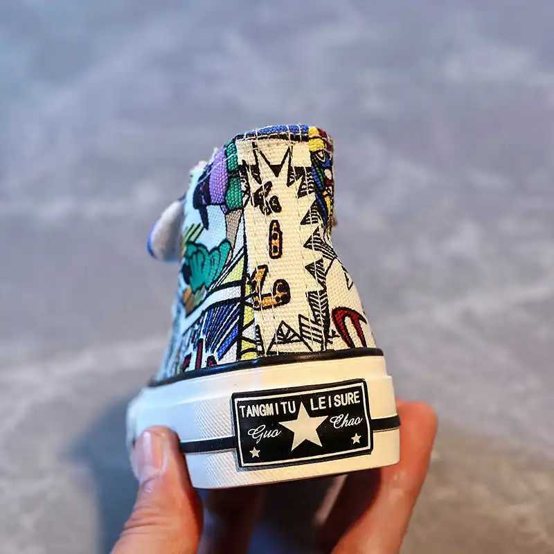 2021 Ins Fashion Boys Girls Sneakers Baby Shoes Children Canvas Shoes Colorful Sneakers Size 24-37 Children BootsT250225