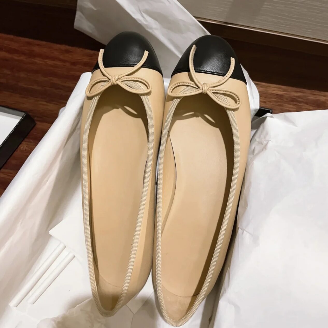 Designer shoes Paris Brand designer Black Ballet Flats Shoes Genuine Leather Women Quilted Slip on Ballerina Luxury Round Toe Ladies Dress Shoes Slingbacks 35-42