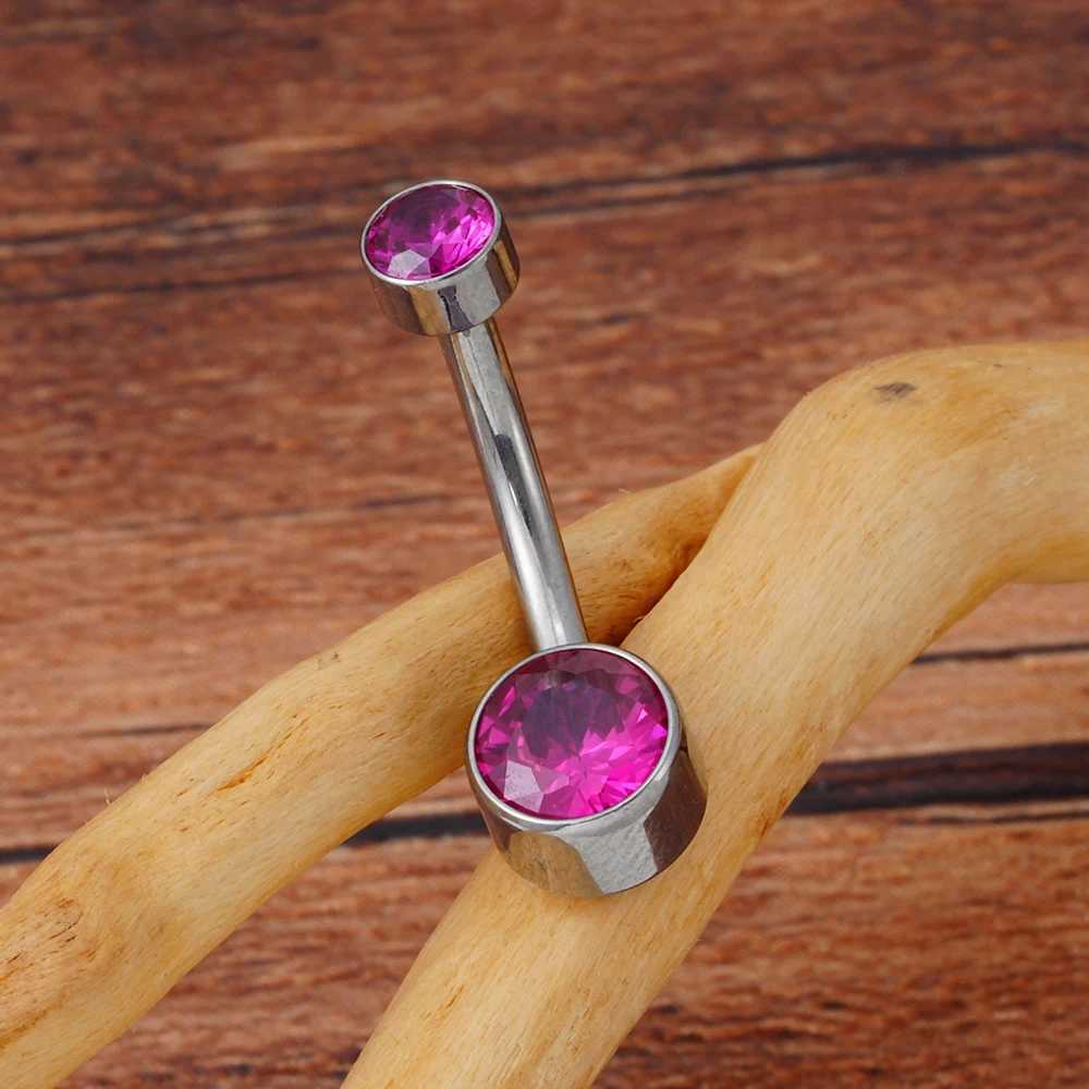 Right large ASTM F136 titanium belly button buckle ring 10mm 12mm with circular CZ internal thread NAVEL ring belly button rodXJ250224