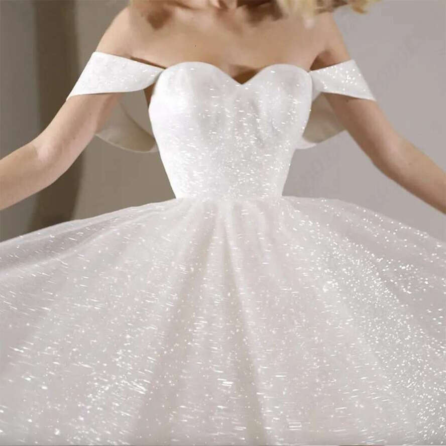 White Mini Graduation Dresses For Women Sparkg Tulle A-E Vestidos De Novia Princesa Sweetheart Off Shoulder Bride Party Homecoming Dress