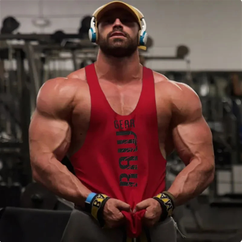 mens cotton tank tops shirt gym fitness vest sleeveless male casual bodybuilding sports man Workout clothes clothing 250224