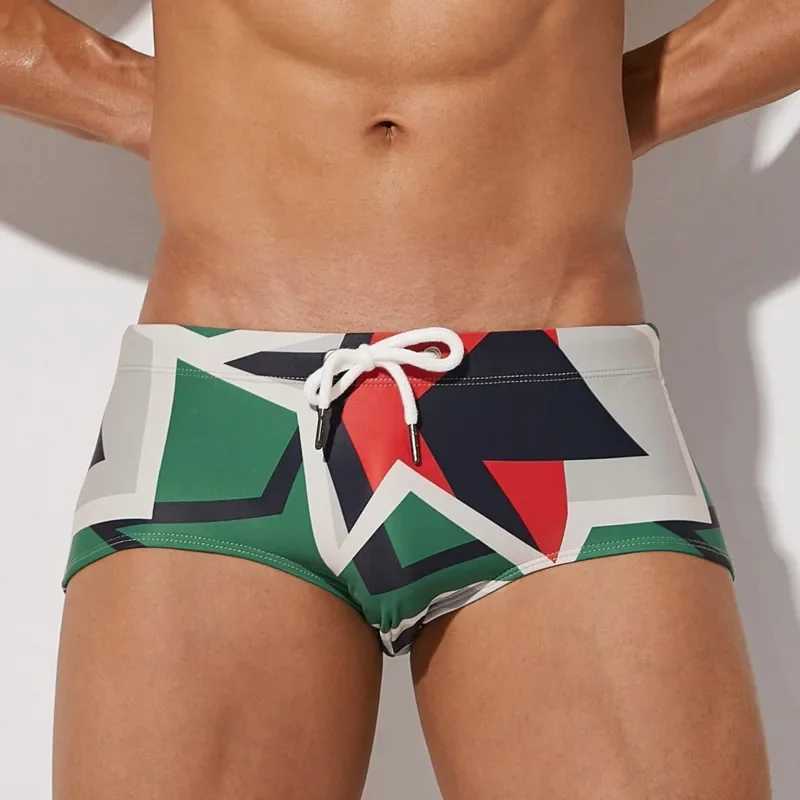 Seabean Mens Swimming Trunks Young Men Big Boy Swimsuit Swim Shorts Contrast Color Man Beach Board Surf Bathing Suit Sport WearXJ250224