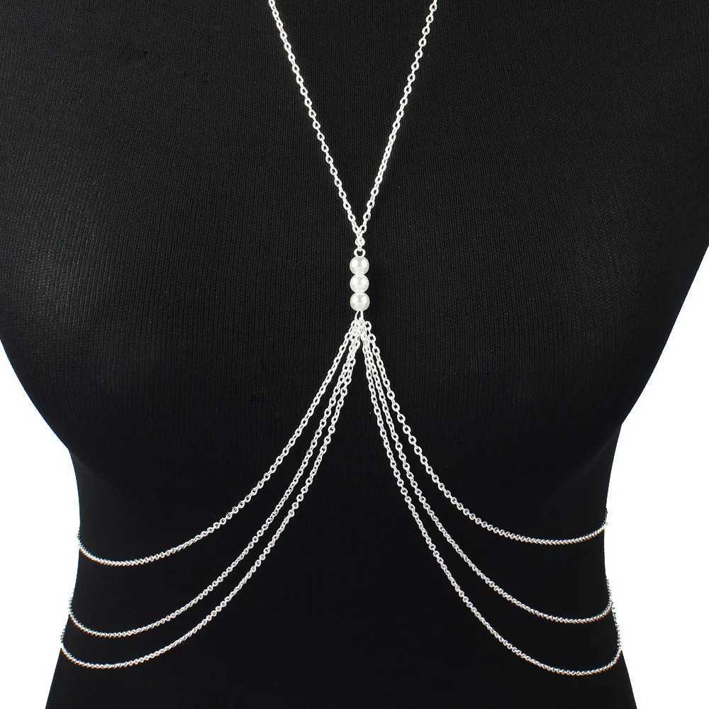 New Women Multi-layer Alloy Ectroplating Body Chain Fashion ic All-in-one Chain Body Chain BD7019XJ250224