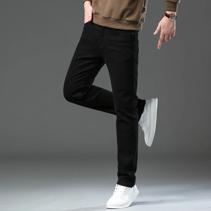 Fashion Loose Straight Business Casual Stretch Denim Pants Male Trousers 3 Colors Plus Size Mens Clothing Slim Jeans 2844 250214