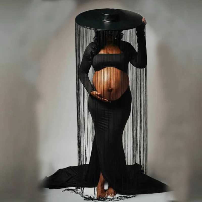 Maternity Women Open Belly Stretchy Dress Long maternity dress PhotoShoot dress for pregnant vestidos para embarazadas X250224