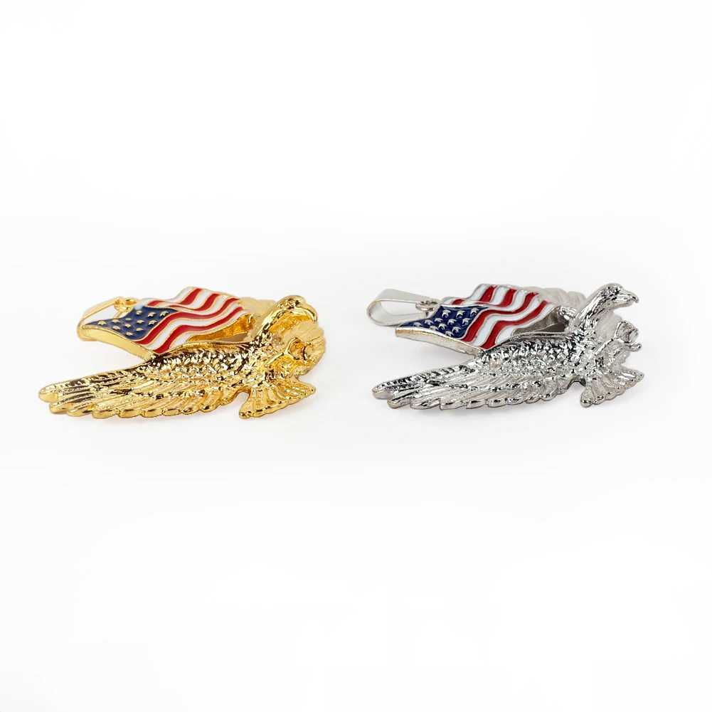 3D Bald Pendant Jewelry Accessory US Flag National Bird Necklace Patriotic Jewelry for Men Wen Party Charm Hip Hop Gifts X250224