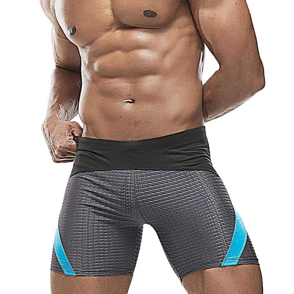 Sexy mesh patch swimsuit mens swimsuit dry low waist mens swimsuit mens swimsuit short push style long boxing surfing swimsuitXJ250224