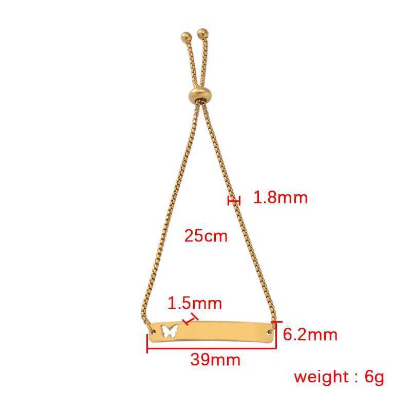 100% Stainless Steel Blank Bend Bar Bracelet For Engraving Hollow Butterfly Adjustable Mirror Polish Wholesale 10pcsXJ250225