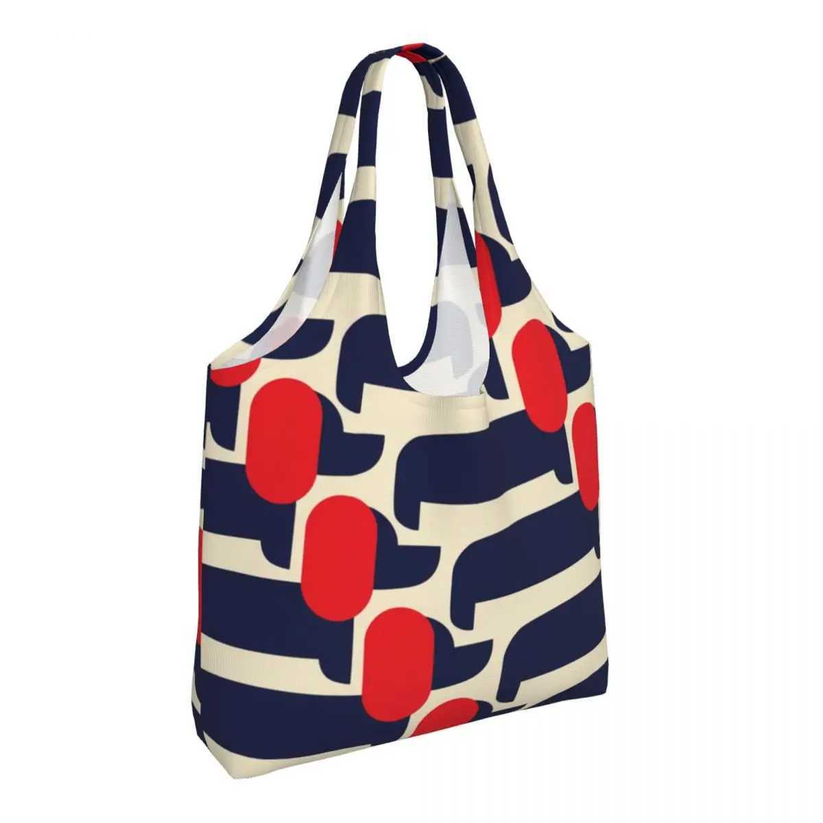 Custom Print Red Dog Show Shopping Tote Bags Reusable Orla Kiely Groceries Canvas Shopper Shoulder Bag Photography Handbags Z250224