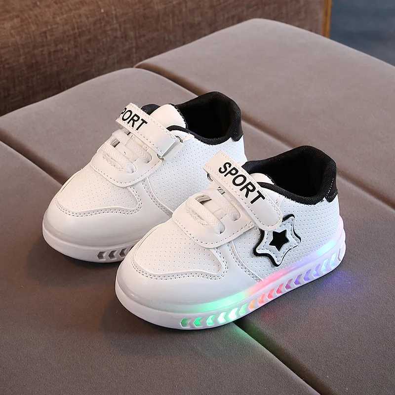 Childrens Shining Light Sneakers Kids Breathable Glowing Light Shoes Girls Casual Shoes Little Kids Fashion LED Bright Sneakers W250225