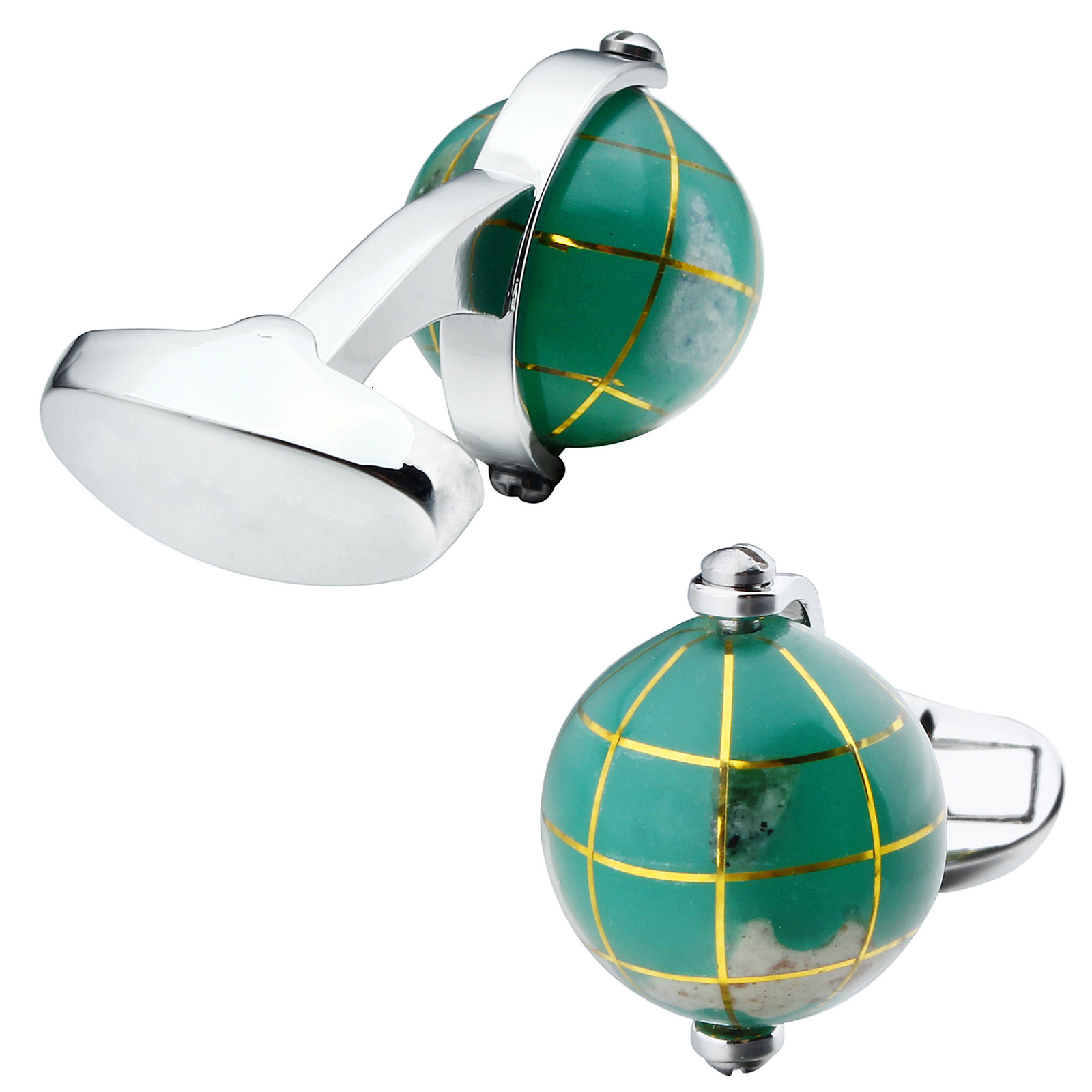 HAWSON Man French Shirt Cuff Fashion Jewelry Mens Novelty Globe Cufflinks Earth Cuff links for Geolography 250220