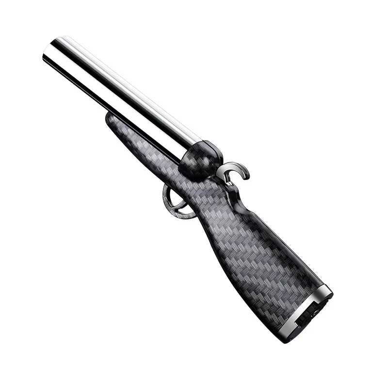 Double-barreled Shotgun Lighter Windproof Double Jet Flame Cigarette Lighter Refillable Butane Gas Lighter Smoking AccessoriesT250224