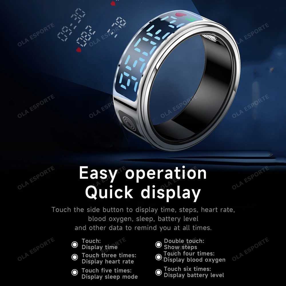 For Galaxy Led Smart Ring Gift Heart Rate Health Monitor RIngs Tk Slide Take Photo SmartRIng Multi Sport Waterproof Samsung Ring W250225