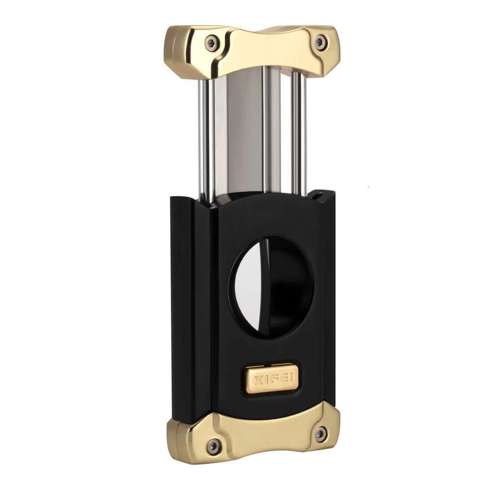XIFEI Stainless Steel Cigar Cutter Built-In Hole Puncher V-Cut Tool With Gift Box Cigarette Scissors Accessories Smoking Tools