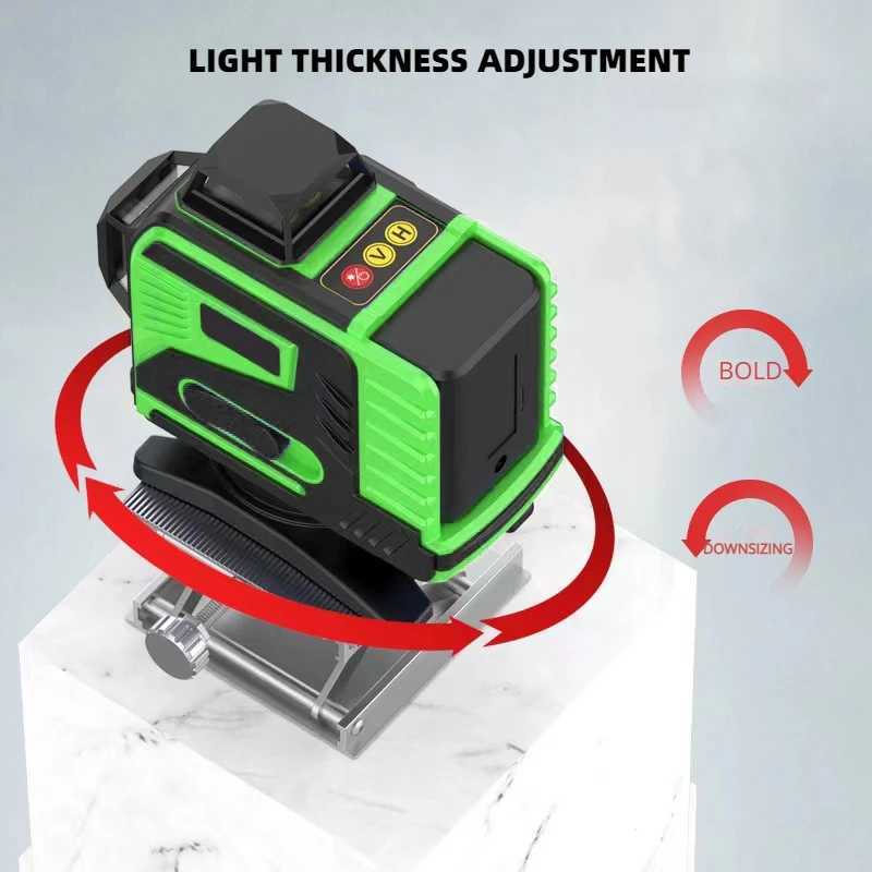 Leveling 16 Omnidirectional Self-leveling Lines Level Wall 360 4D Laser 3 Sticker with batteries Ground Function Tool two X250225