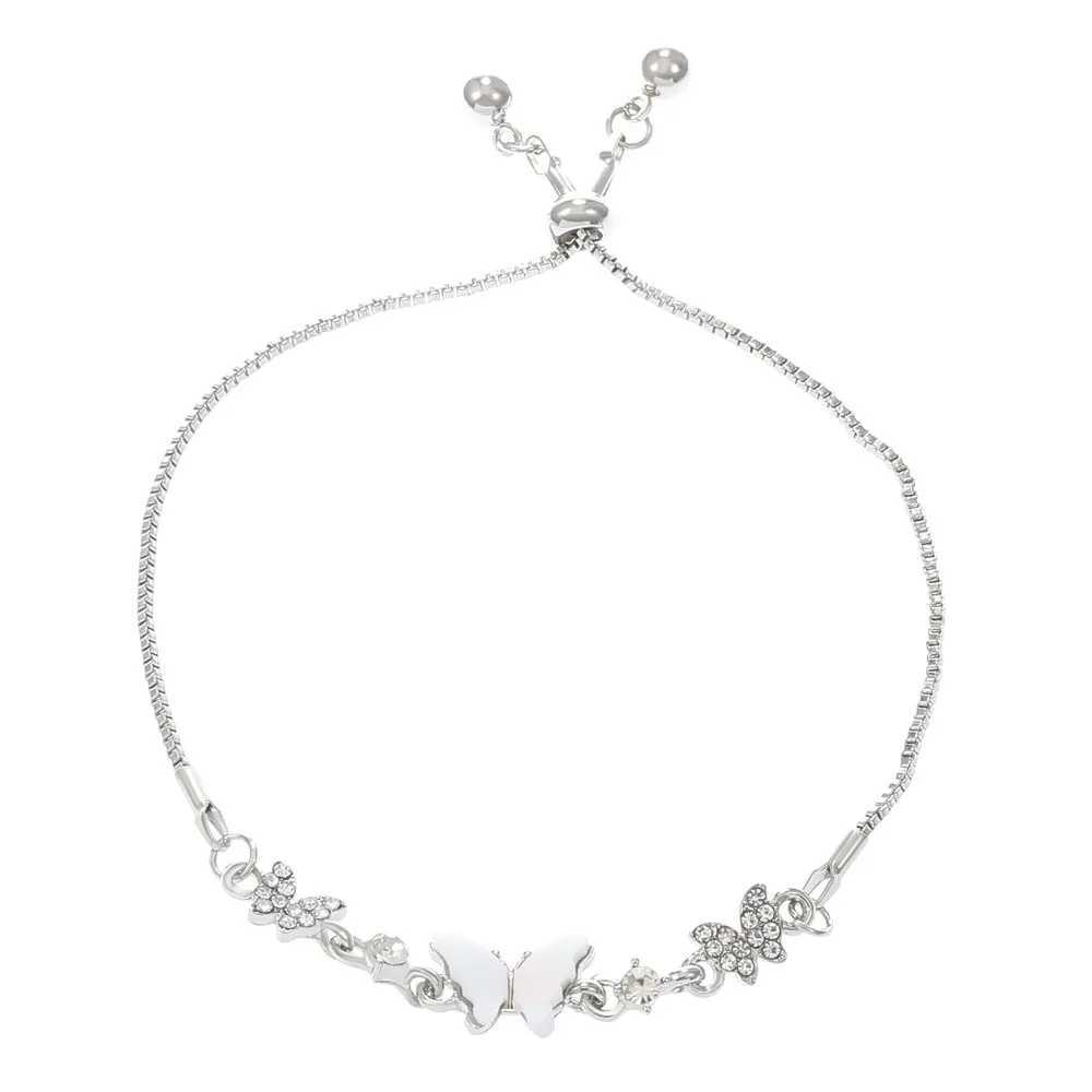 New Arrival Fashion Zircon Butterfly Bracelet for Women Luxury Silver Color Personality Bangle Party Jewelry Accories GiftsXJ250225